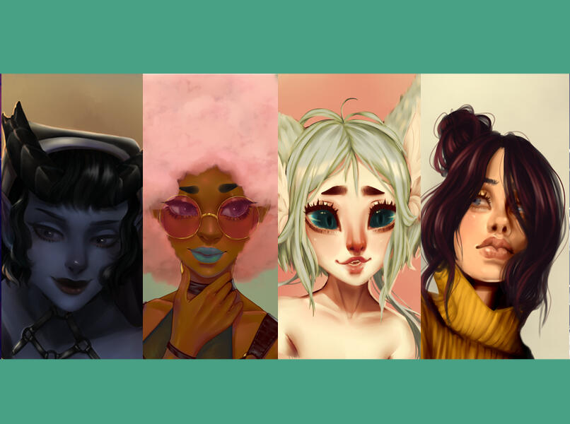Painted headshot $90